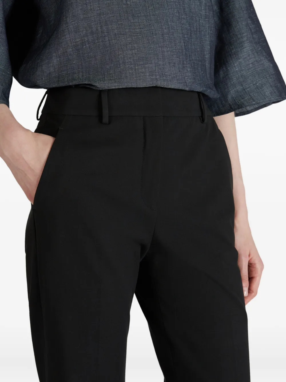 Incotex Broek met verborgen sluiting Zwart