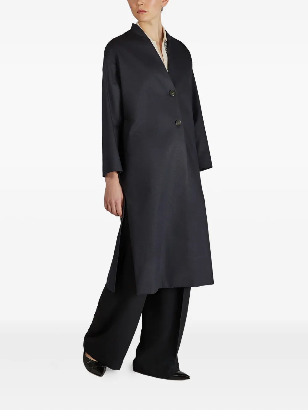 Montedoro Button Single-breasted Coat In Blue