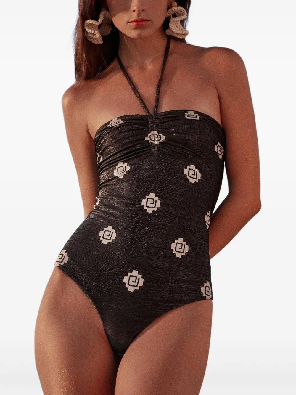 Johanna Ortiz Occasus Solis Patterned Swimsuit In Black