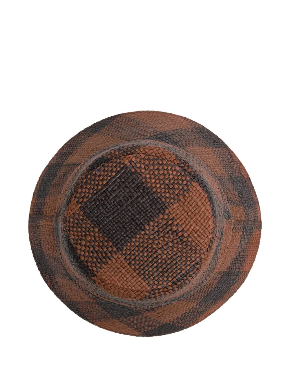 Johanna Ortiz Heaven And Earth Checked Hat In Brown