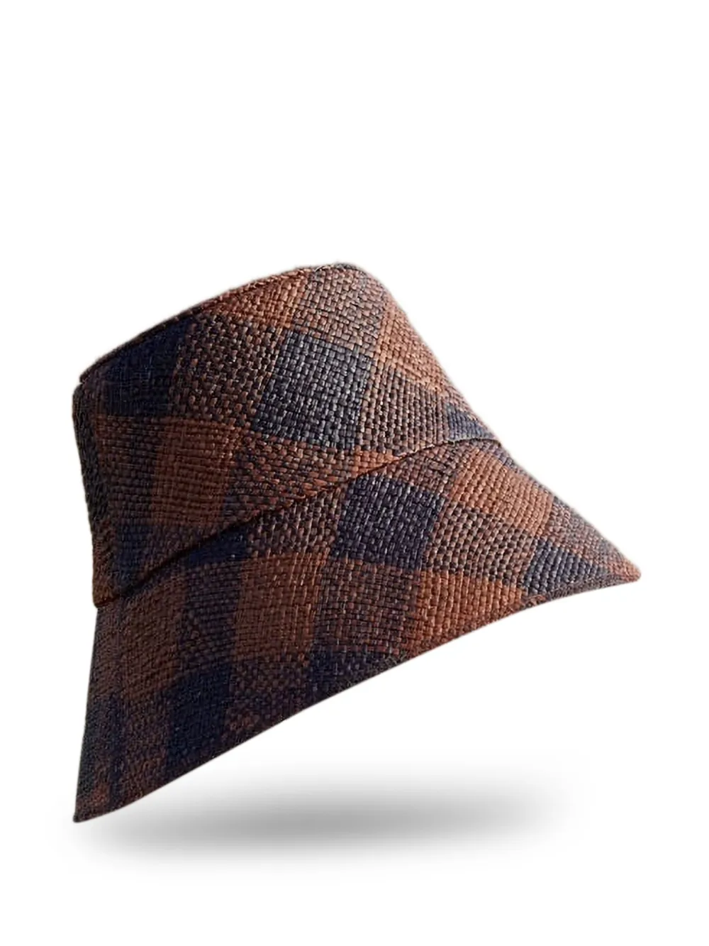 Johanna Ortiz Heaven And Earth Checked Hat In Brown