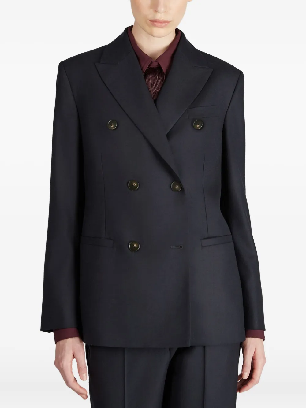 Montedoro Double-breasted Wool Blazer In Blue