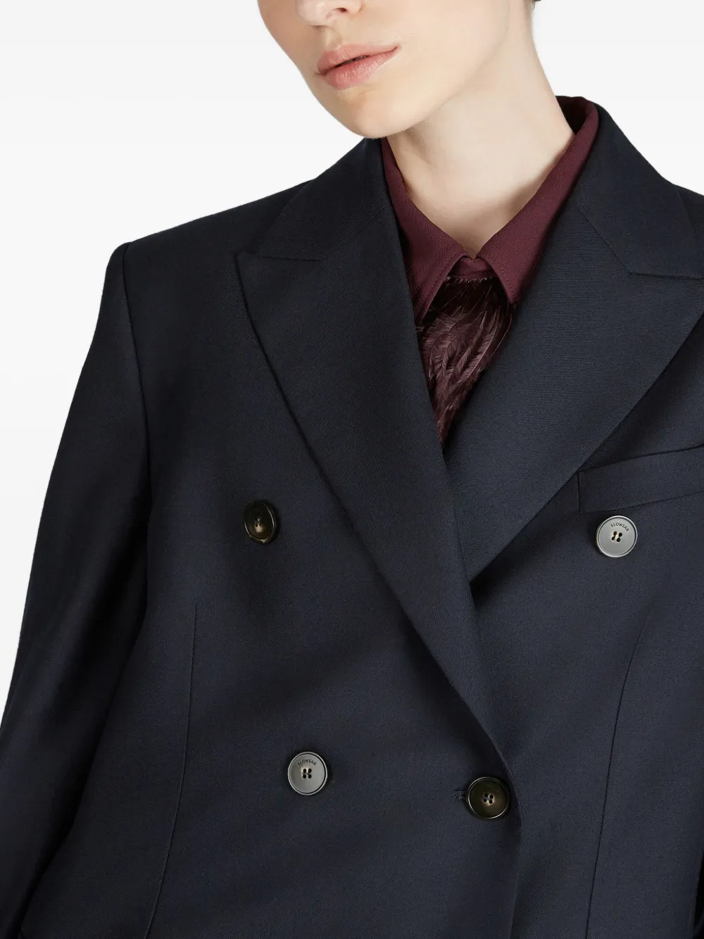 Montedoro Double-breasted Wool Blazer In Blue