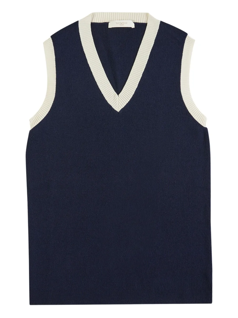 Zanone V-neck Colour-block Vest In Blue