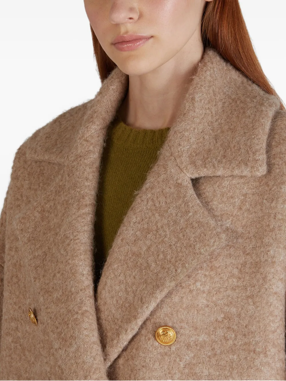 Montedoro Double-breasted Peacoat In Neutral