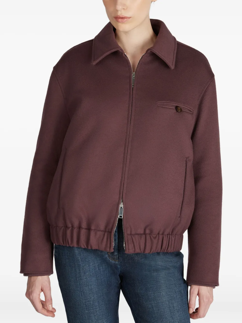 Montedoro Zip Bomber Jacket In Purple