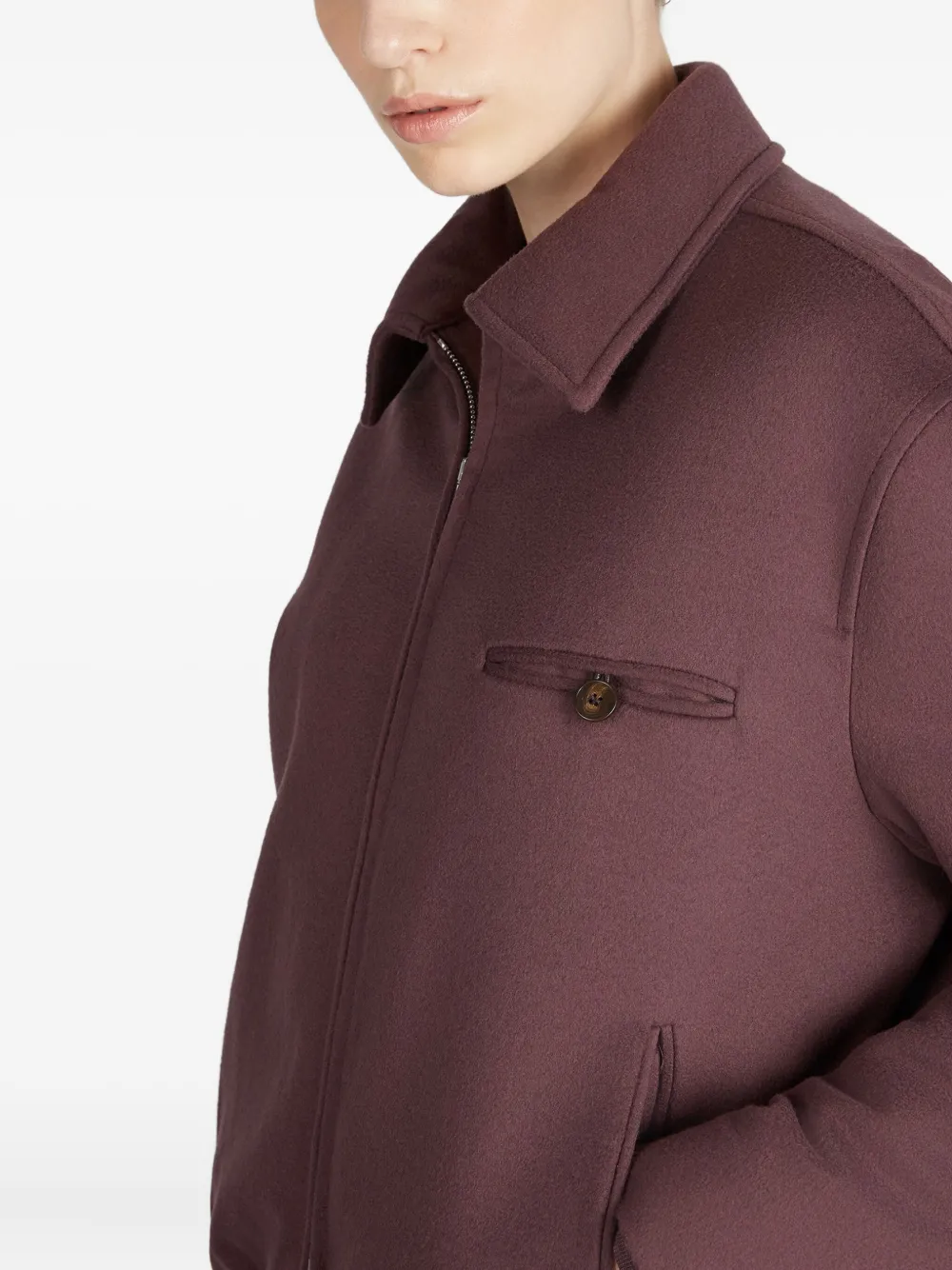Montedoro Zip Bomber Jacket In Purple