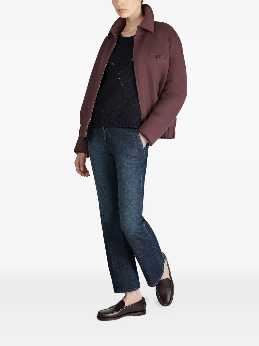 Montedoro Zip Bomber Jacket In Purple