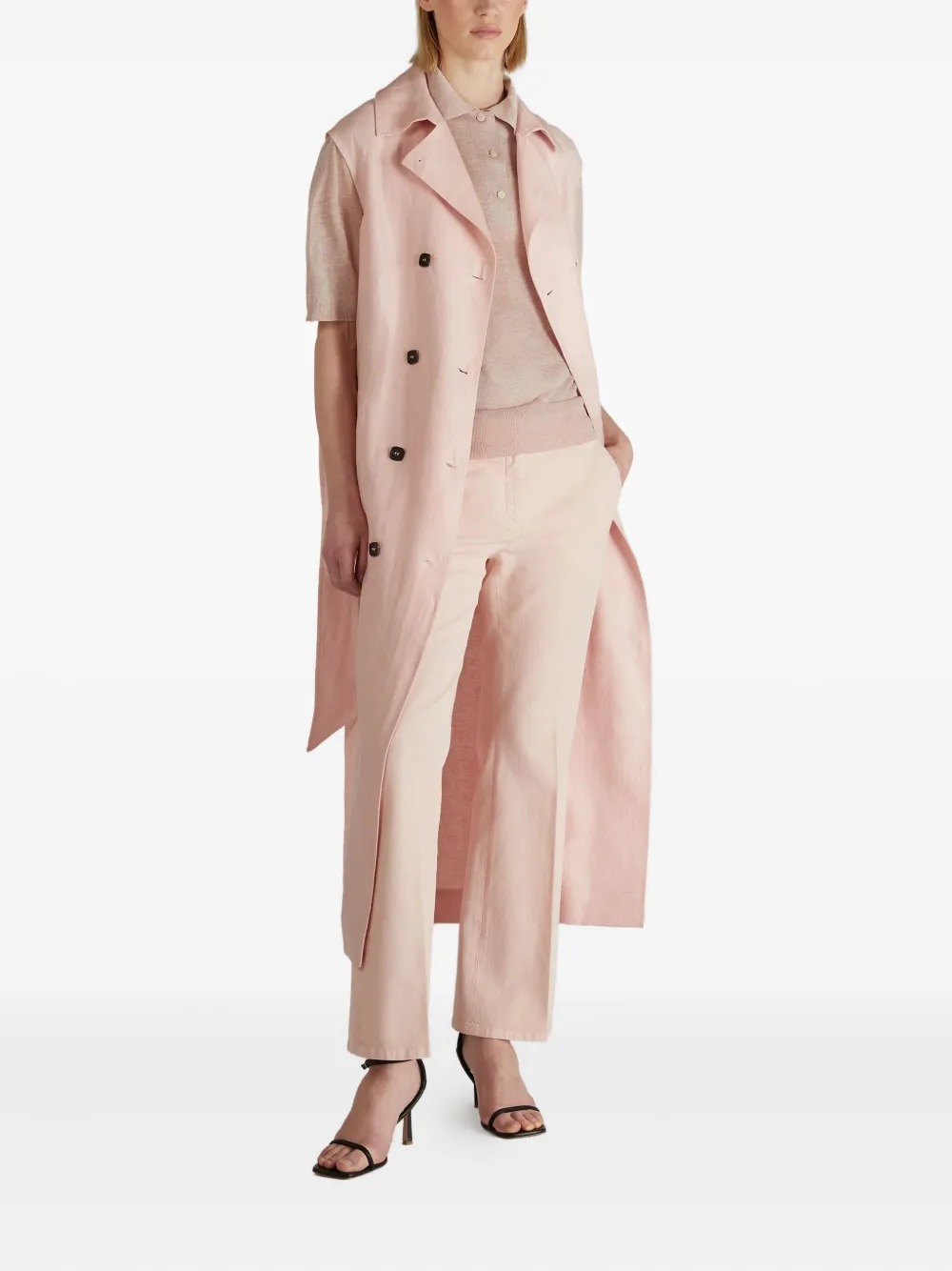 Zanone Polotop met knopen - Roze