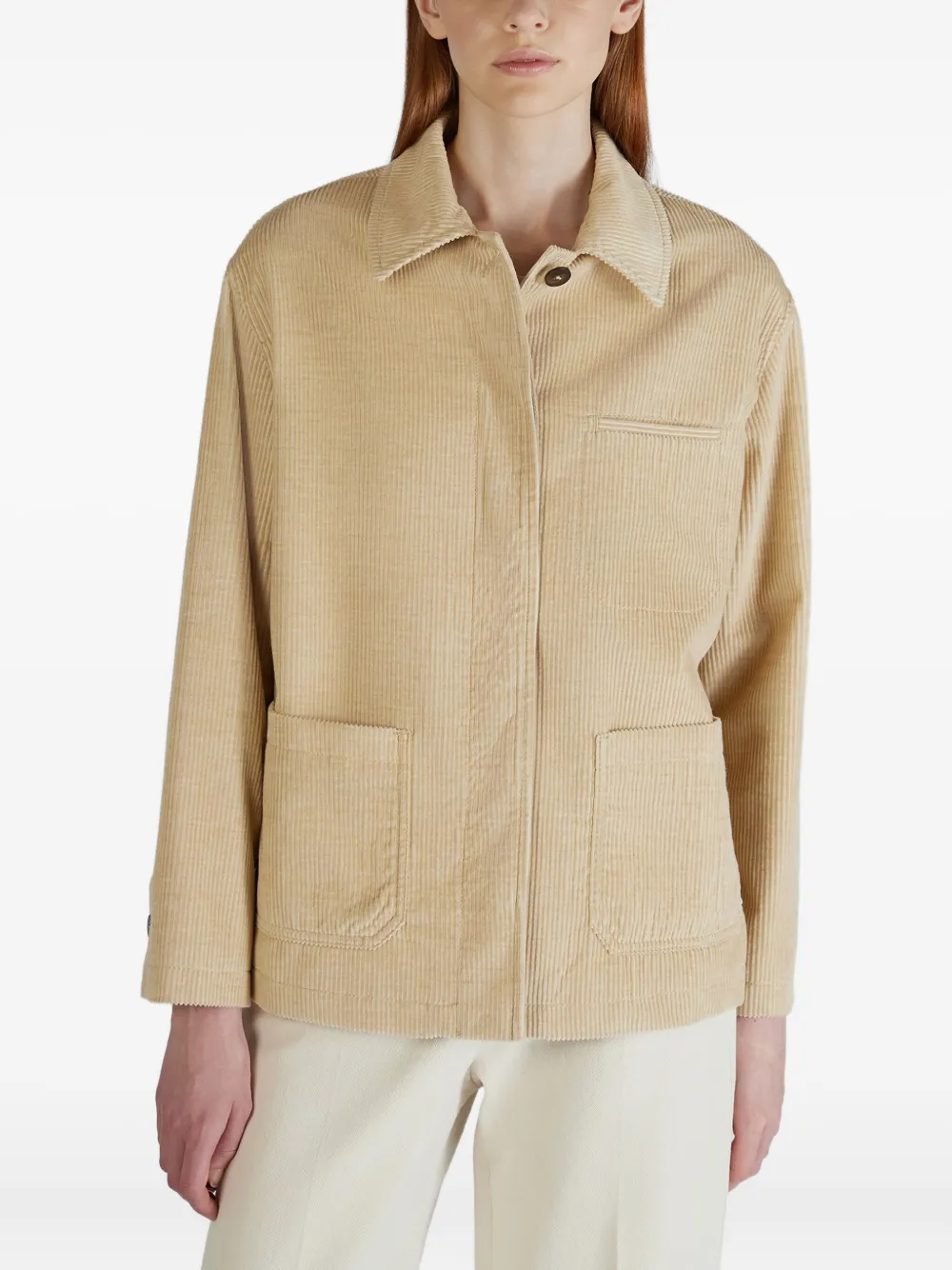 Montedoro Corduroy Blouson Jacket In Neutral
