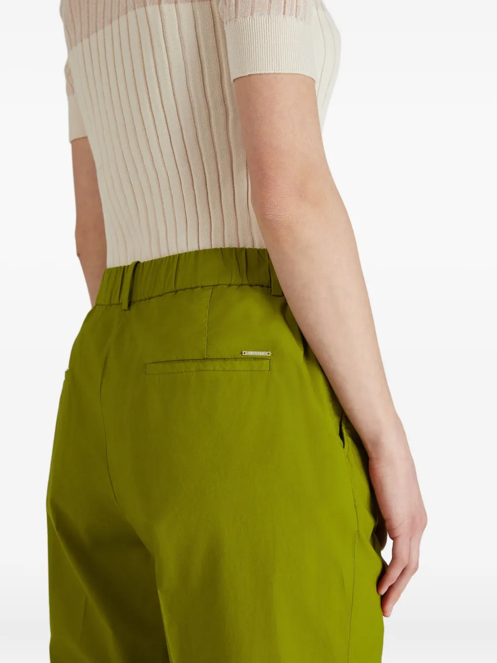 Incotex Elastische popeline broek Groen