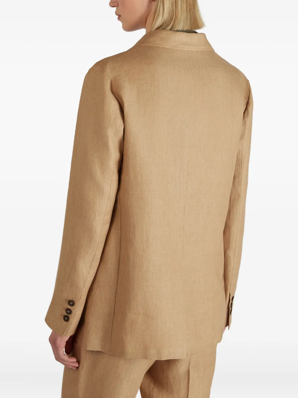 Montedoro Double-breasted Linen Blazer In Neutral