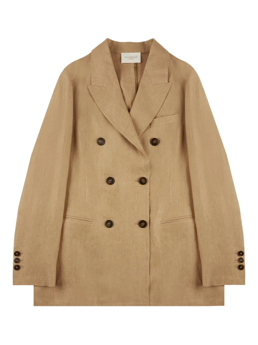 Montedoro Double-breasted Linen Blazer In Neutral