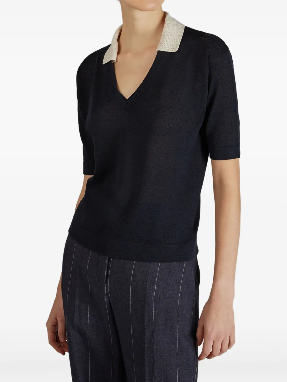 Zanone V-neck T-shirt In Black