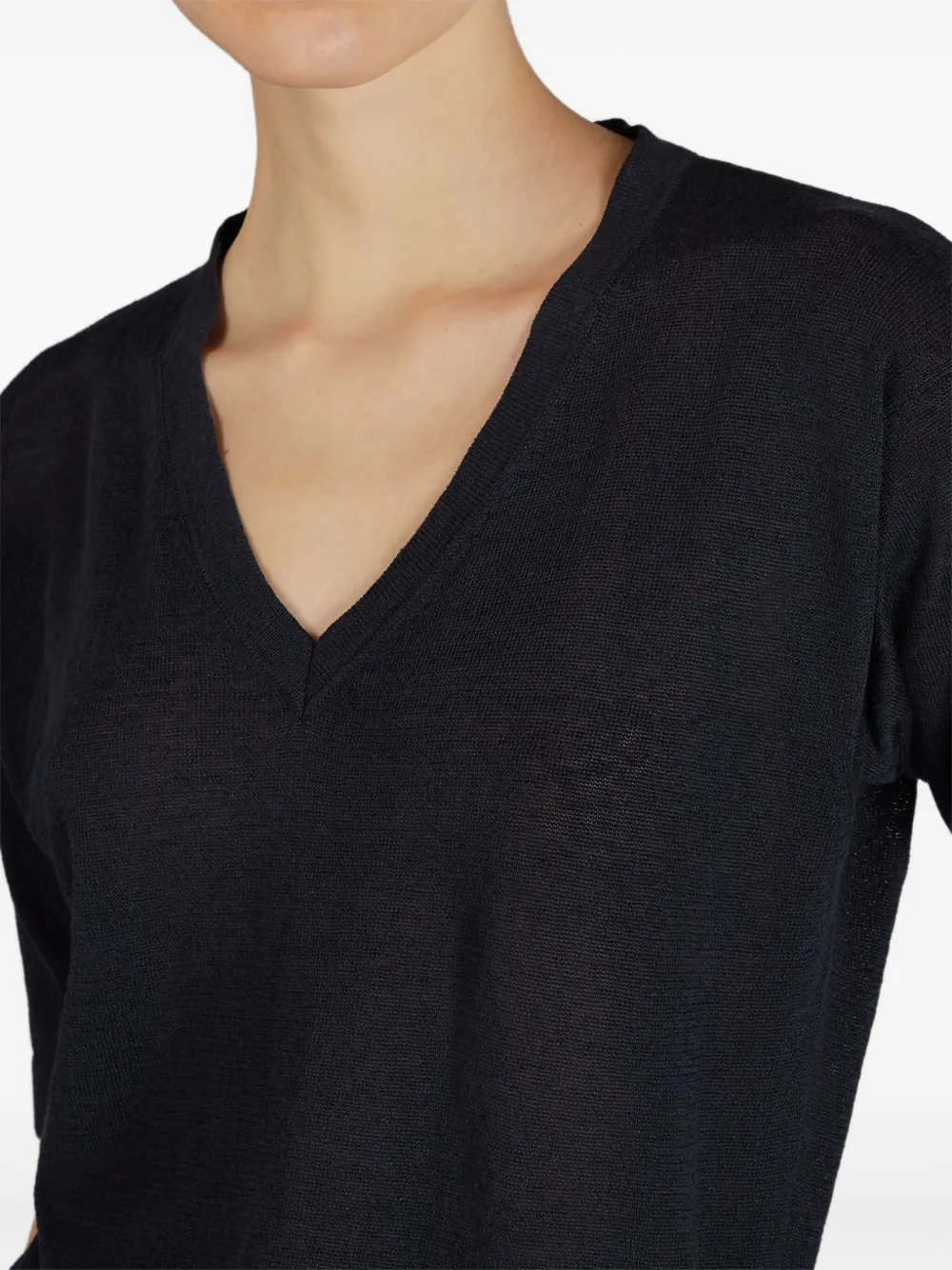 Zanone V-neck T-shirt In Black