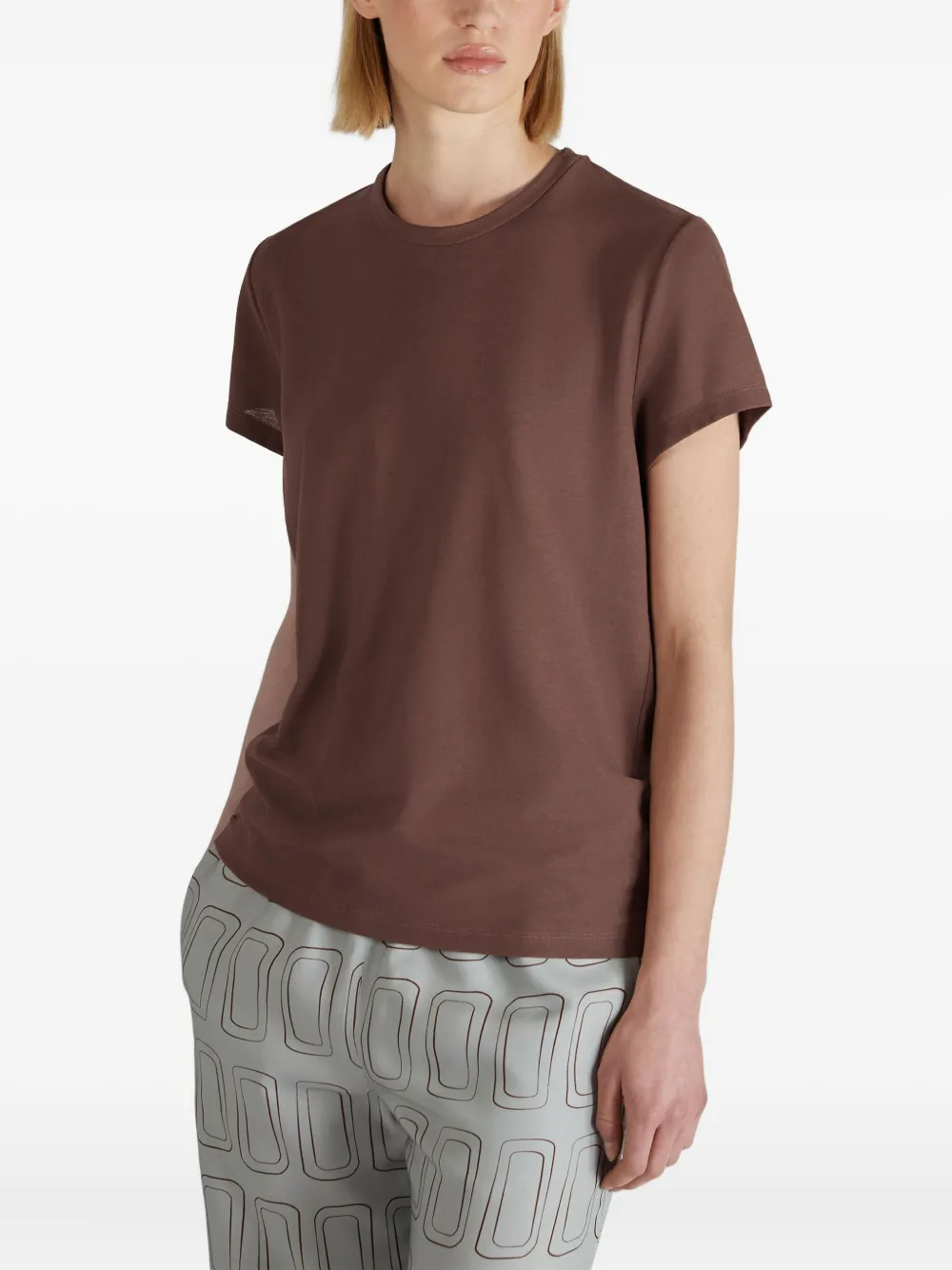 Zanone Cotton T-shirt In Brown