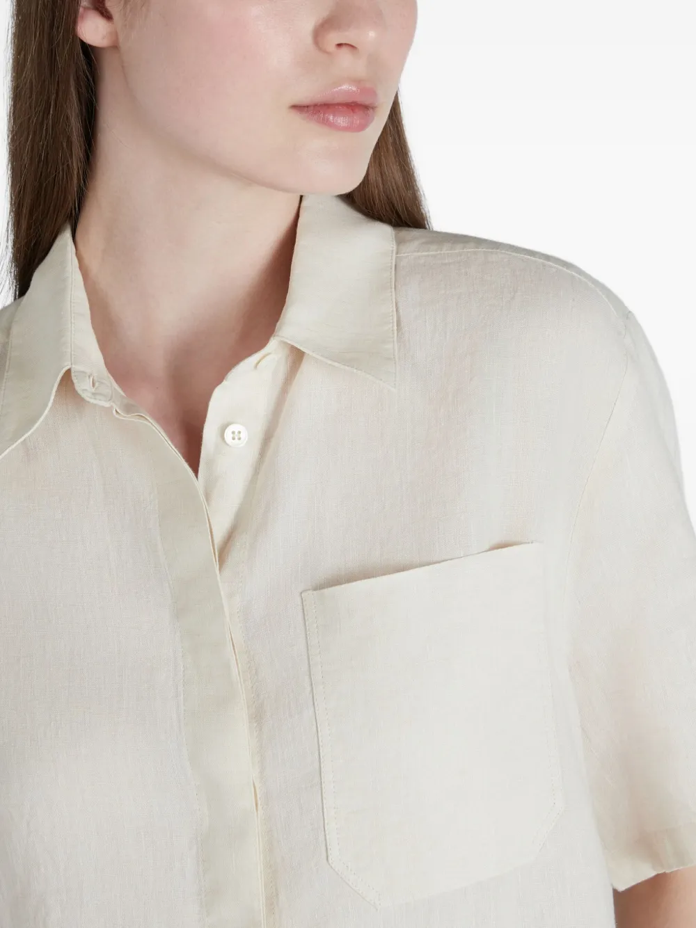 Glanshirt Pocket Linen Shirt In Neutral