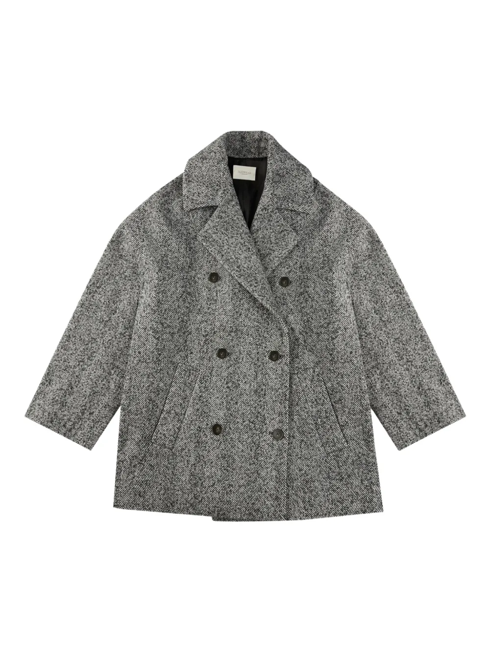 slowear herringbone double-breasted peacoat | Grey | Image 1