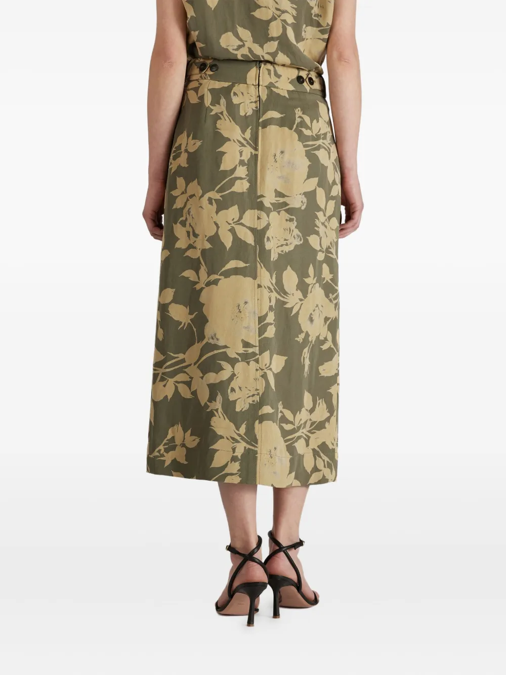 Incotex Midi-jurk met bloemenprint Groen