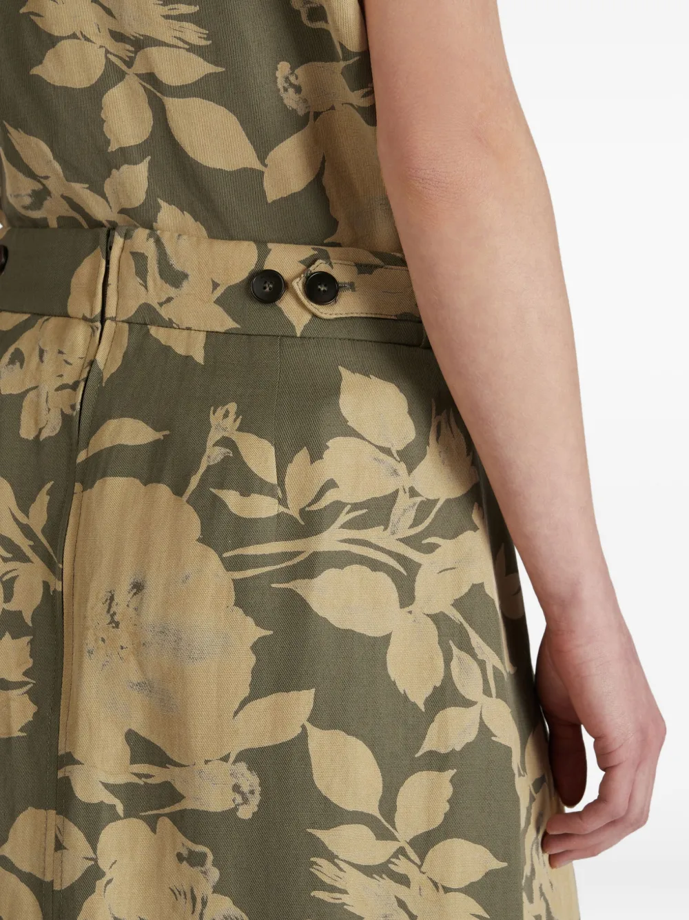 Incotex Midi-jurk met bloemenprint Groen