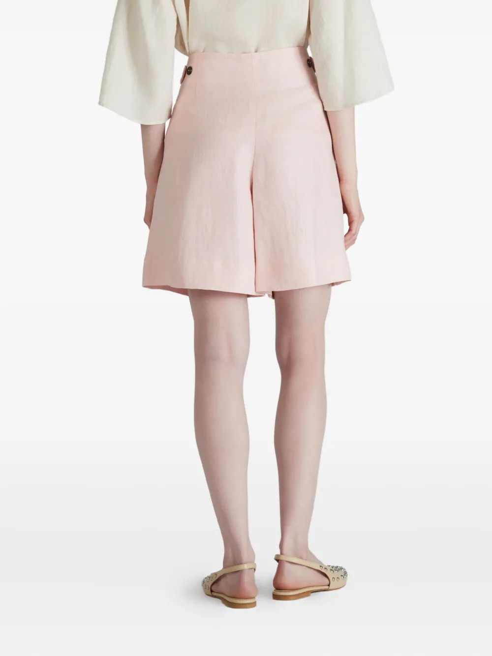 Incotex Linnen shorts Roze