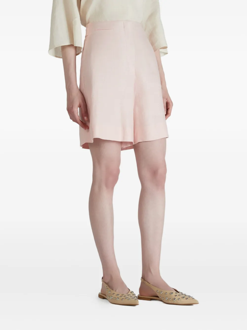 Incotex Linnen shorts Roze