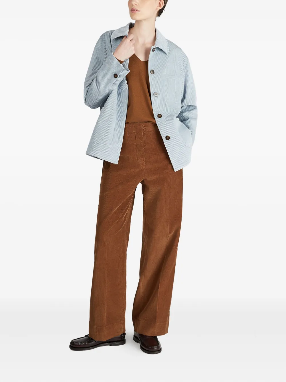 Incotex Ribfluwelen broek - Bruin