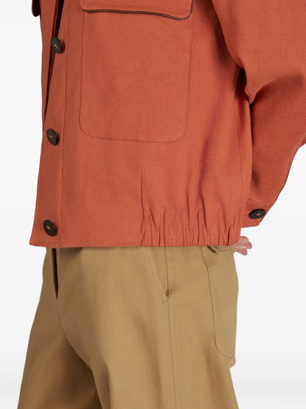 Montedoro Pocket Buckle-detail Bomber Jacket In Orange