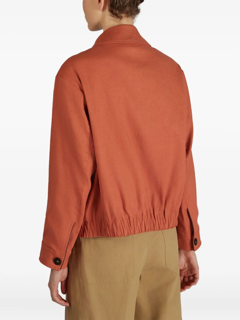Montedoro Pocket Buckle-detail Bomber Jacket In Orange