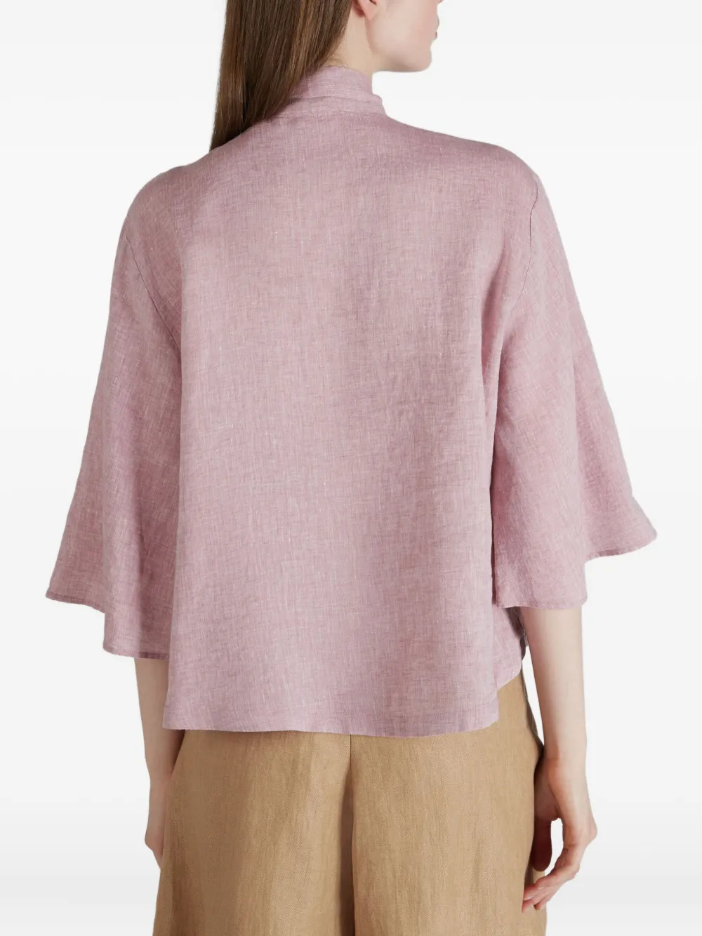 Glanshirt V-neck Blouse In Pink