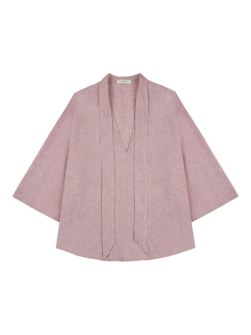 Glanshirt V-neck Blouse In Pink