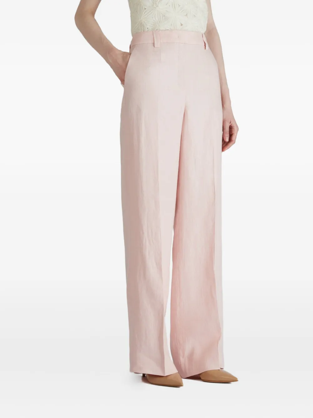 Incotex Linen Trousers In Pink