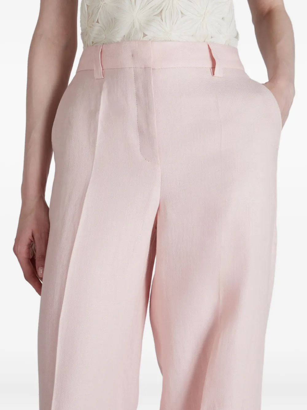 Incotex Linen Trousers In Pink