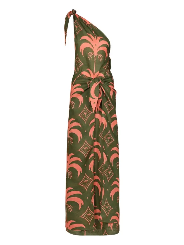 green emerald velvet dress Seaweed Fringe Halter Midi Dress in Lime Green main image 0