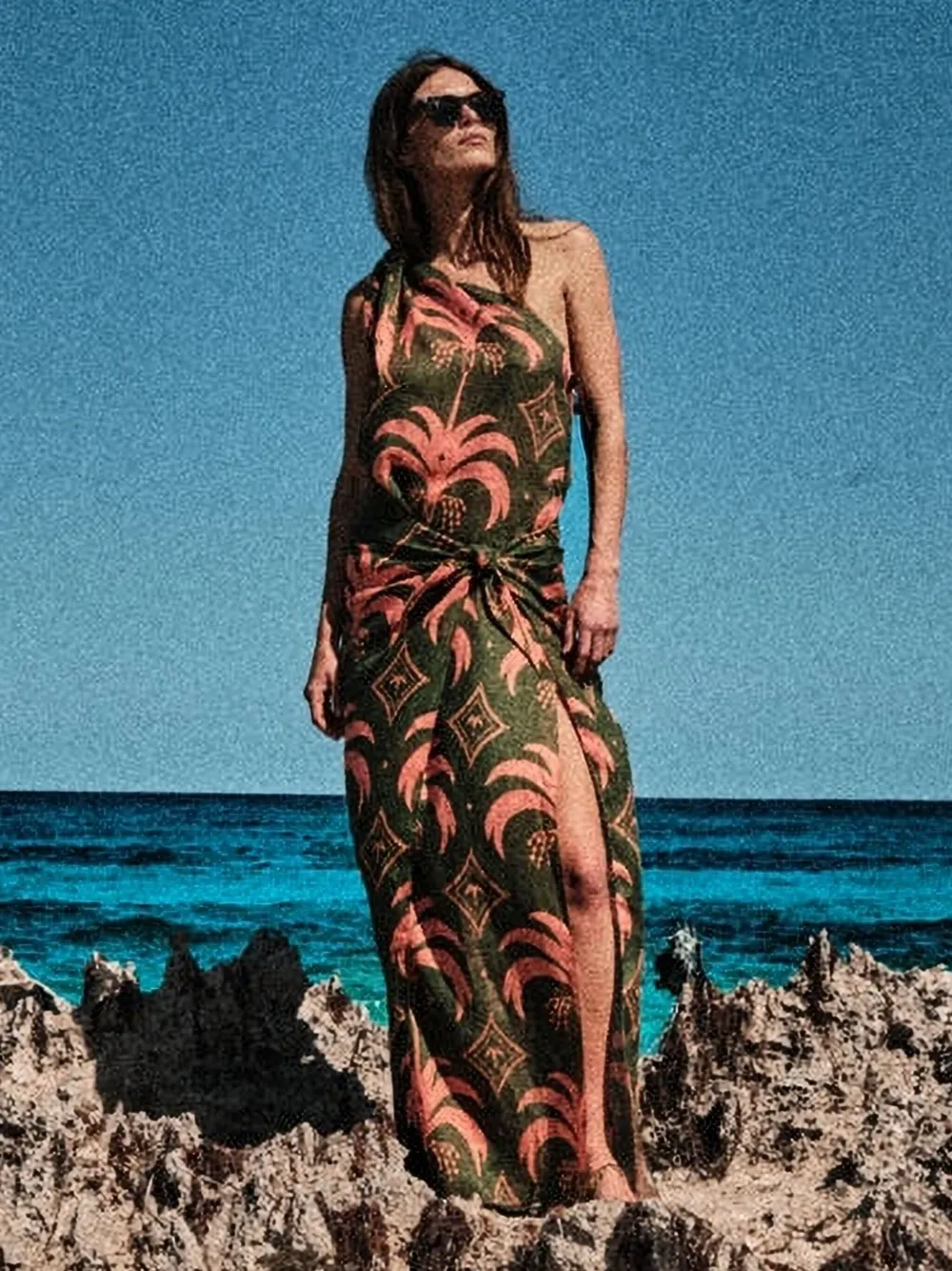 Johanna Ortiz Seaweed One-shoulder Dress In Green