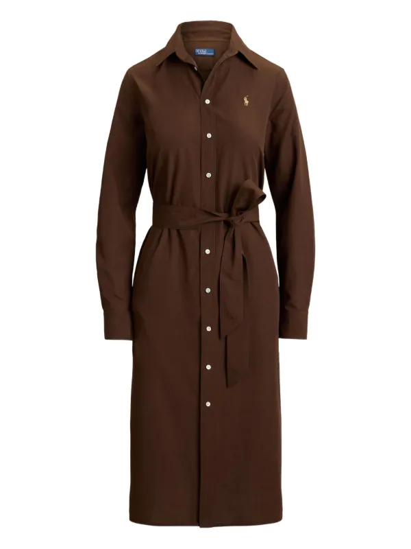 ralph lauren cotton long sleeve dress Lauren Ralph Lauren Women's Striped Cotton-Blend Ribbed Dress - Lauren Navy/festive Red
