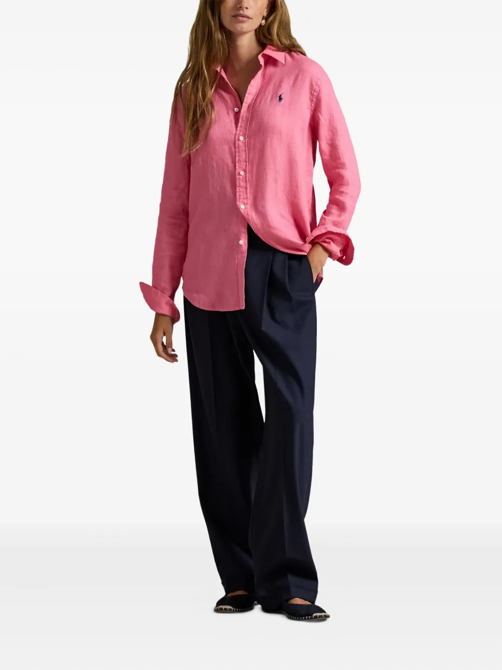 Polo Ralph Lauren Polo Pony Linen Shirt In Pink