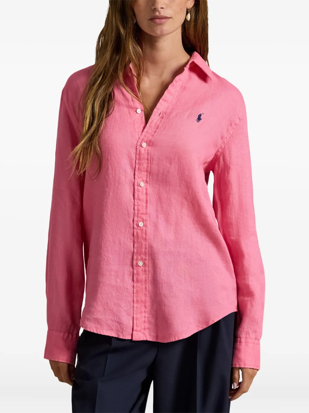 Polo Ralph Lauren Polo Pony Linen Shirt In Pink