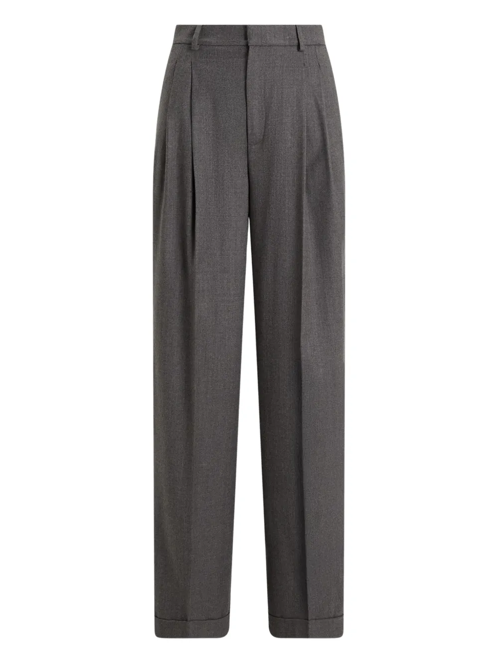 Polo Ralph Lauren Pleated Palazzo Trousers In Gray