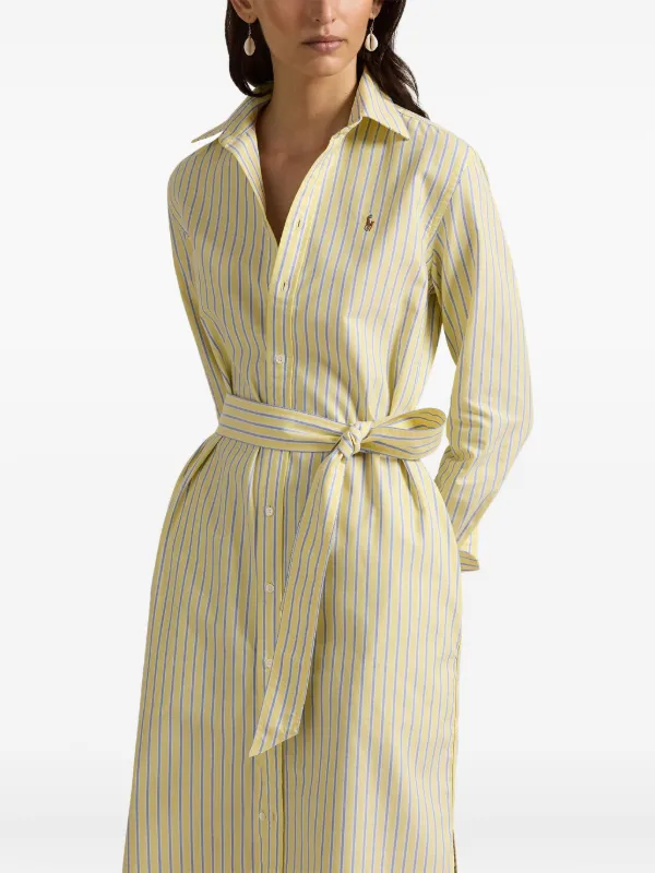 Polo Ralph Lauren Striped Belted Shirt Dress | Yellow | FARFETCH Polo Ralph Lauren Striped Belted Shirt Dress | Yellow | FARFETCH