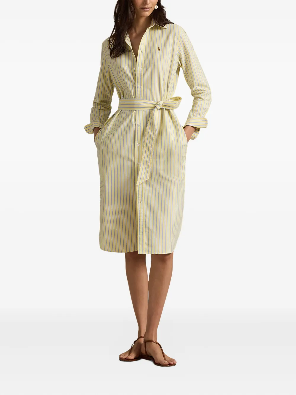 Polo Ralph Lauren Blousejurk met ceintuur Geel