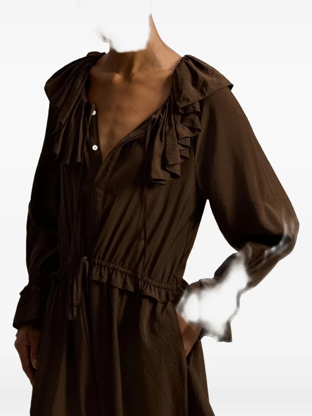 Polo Ralph Lauren Drawstring-waist Dress In Brown