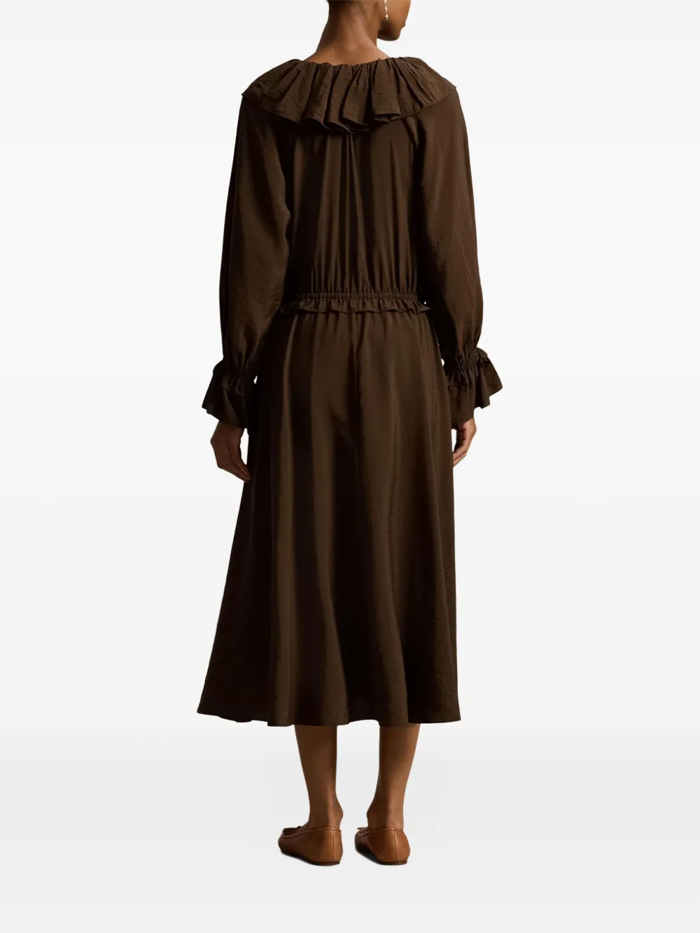 Polo Ralph Lauren Drawstring-waist Dress In Brown