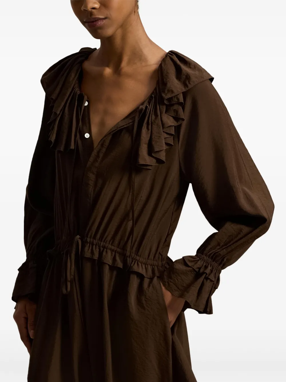 Polo Ralph Lauren Jurk met trekkoordtaille Bruin