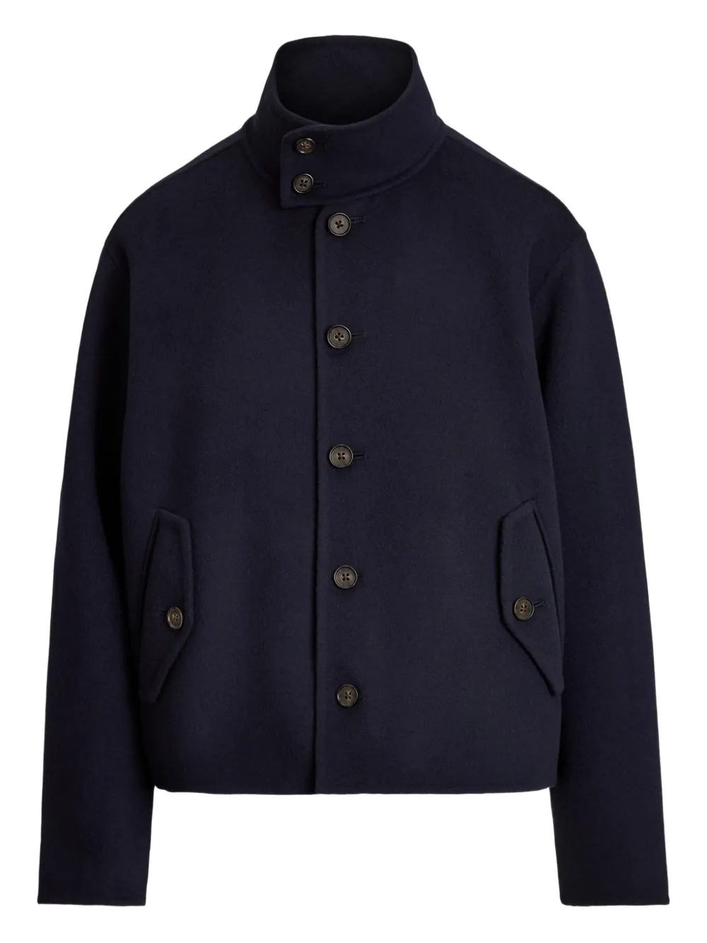 Polo Ralph Lauren Buttoned Wool Jacket In Blue
