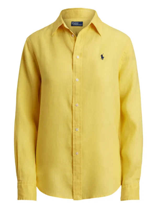 POLO RALPH LAUREN★RELAXED FIT リネンシャツイエロー Polo Ralph Lauren ボタン シャツ | イエロー | FARFETCH JP