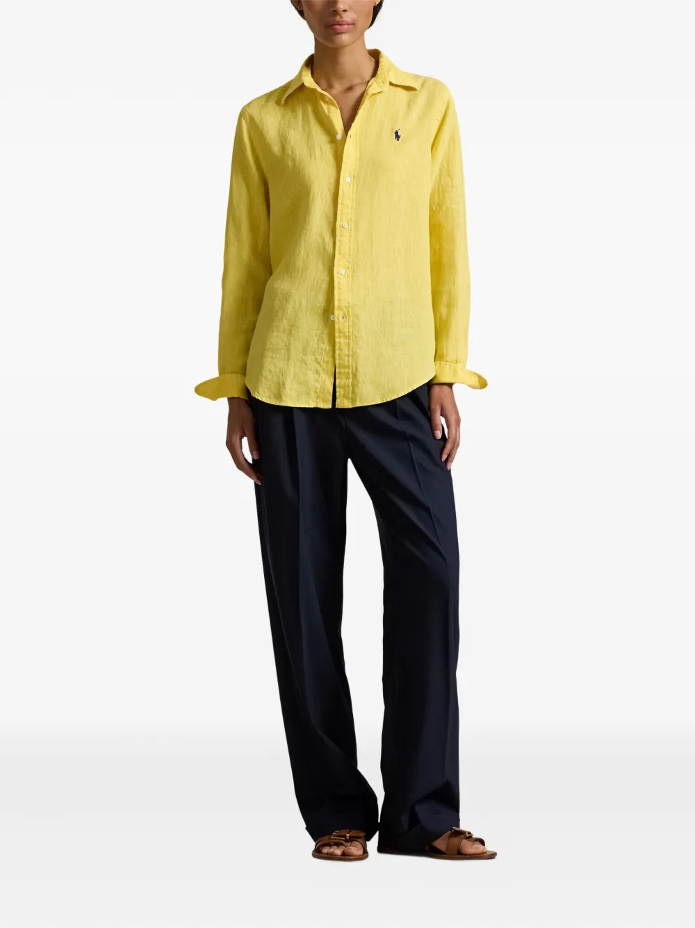 Polo Ralph Lauren Button-down Long-sleeve Shirt In Yellow
