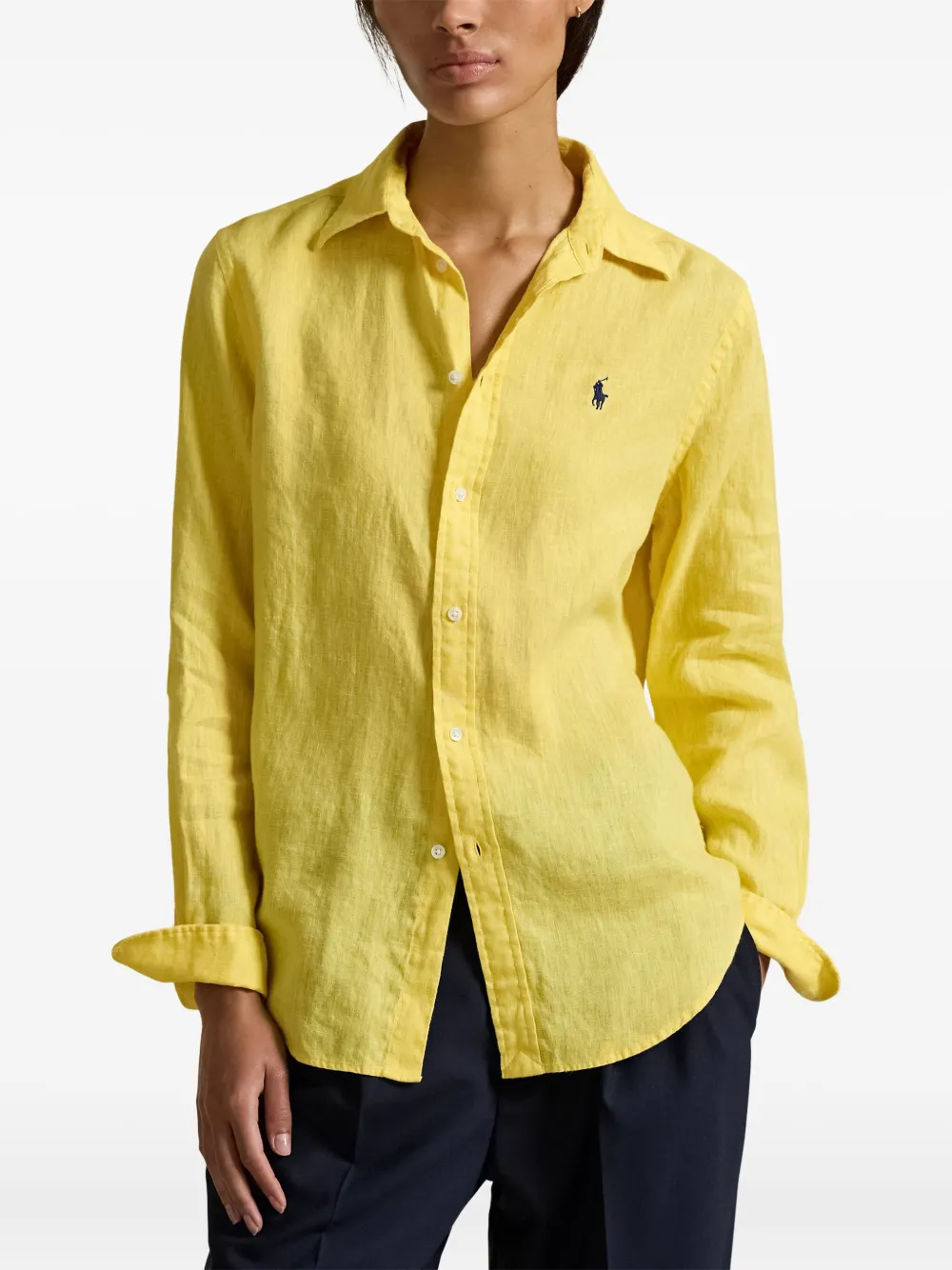 Polo Ralph Lauren Button-down Long-sleeve Shirt In Yellow