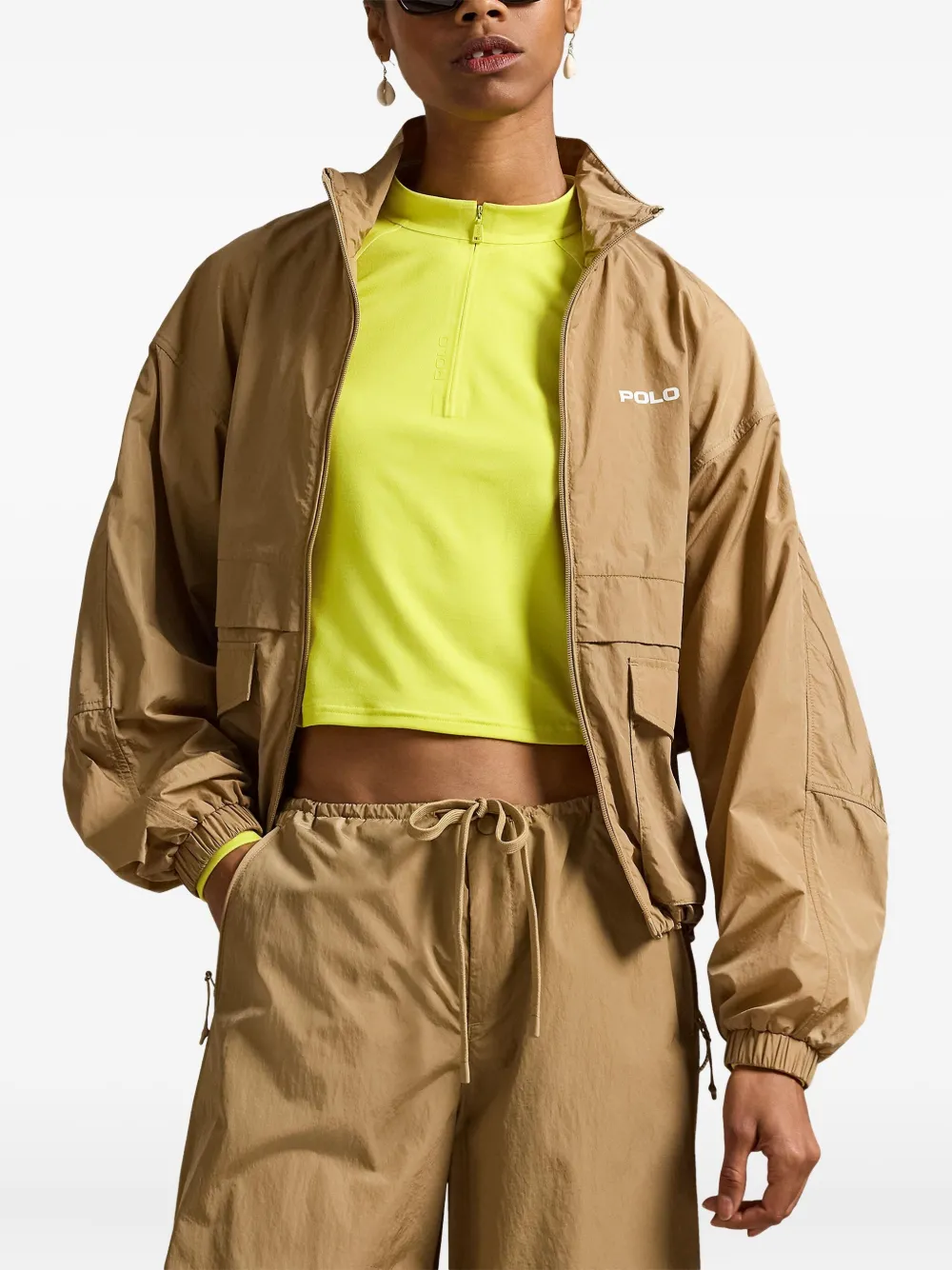 Polo Ralph Lauren Flap-pocket Logo-print Jacket In Neutral
