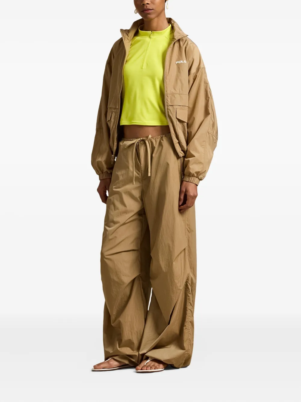 Polo Ralph Lauren Flap-pocket Logo-print Jacket In Neutral